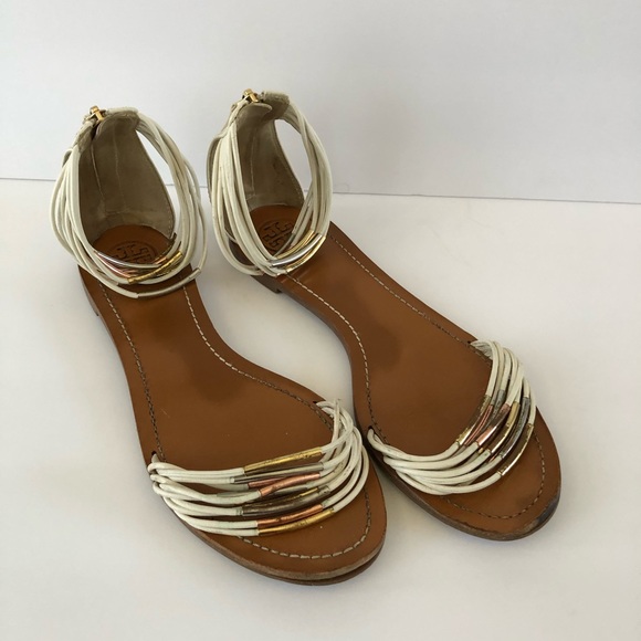 Tory Burch Mignon Rings Leather Strap Sandals 10